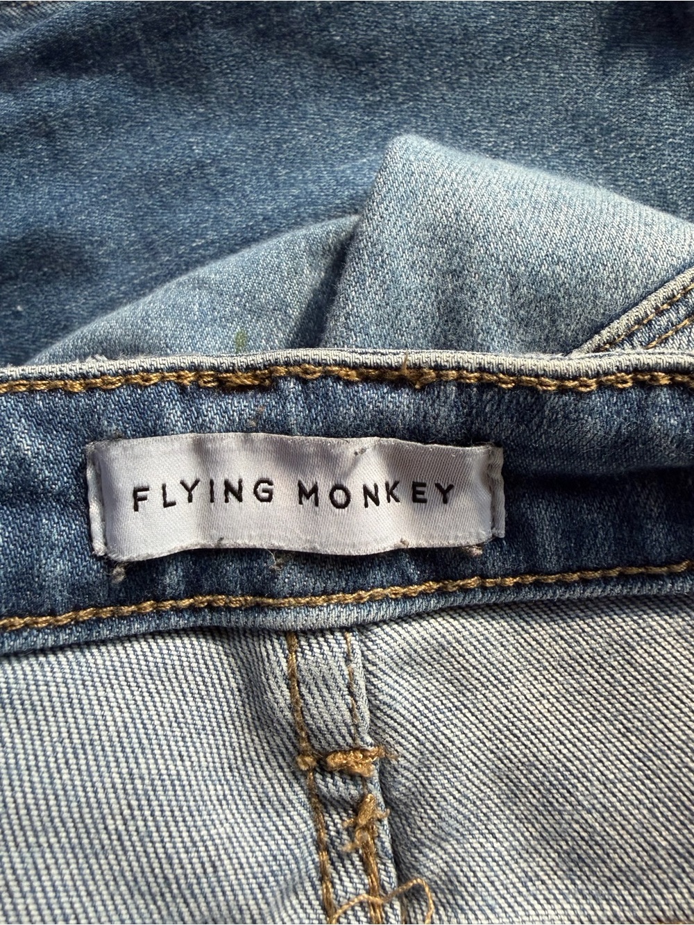 Flying Monkey Medium Blue Distressed Flare Jeans - Picture 4 of 5